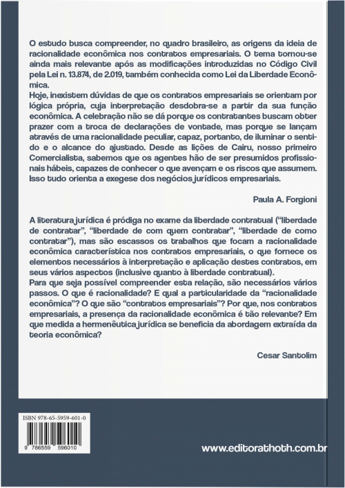 Contratos Empresariais: Direito, Economia e Racionalidade Econômica