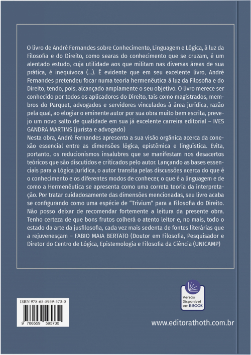 Manual de Conhecimento, Linguagem, Hermenêutica e Lógica do Direito: Um Trivium para a Filosofia do Direito