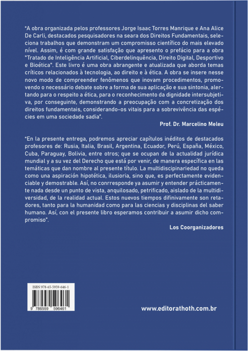 Tratado de Inteligencia Artificial, Ciberdelincuencia, Derecho Digital, Deportivo y Bioética