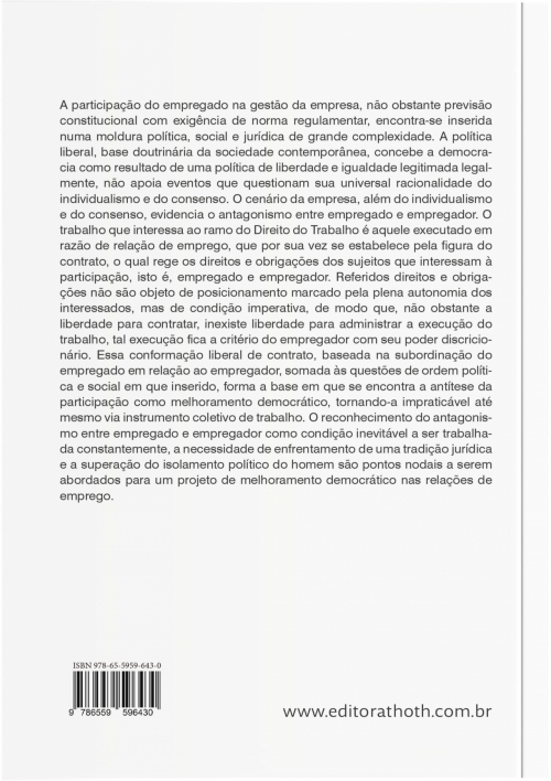 Participação do Empregado na Gestão da Empresa: Crítica ao Dogma da Democracia nas Relações de Emprego