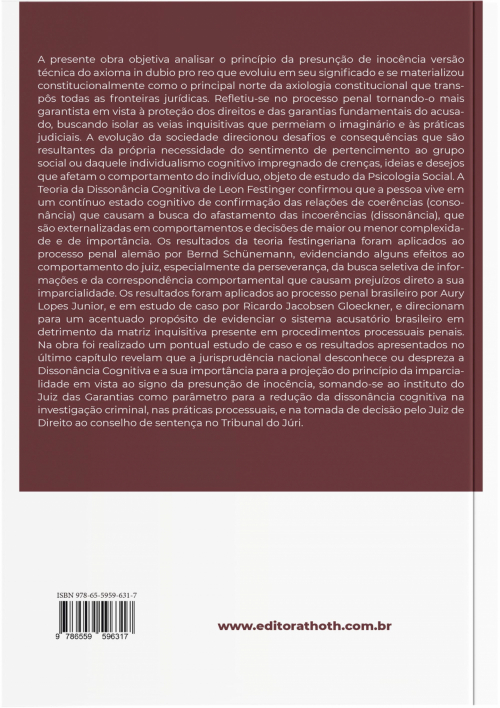 Juiz das Garantias: Entre a Dissonância Cognitiva e a Presunção de Inocência