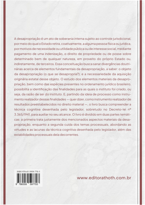 Desapropriação: Elementos Fundamentais, Técnica Cognitiva e Estabilidades Processuais