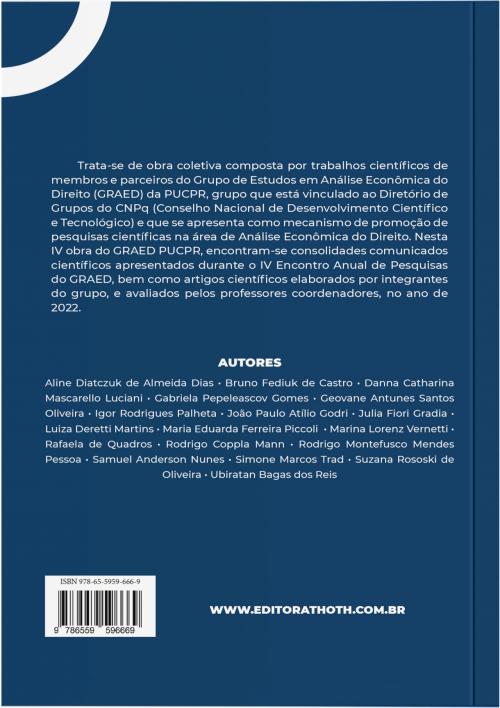 IV Livro de Resultados de Pesquisa do GRAED PUCPR: Análise Econômica do Direito