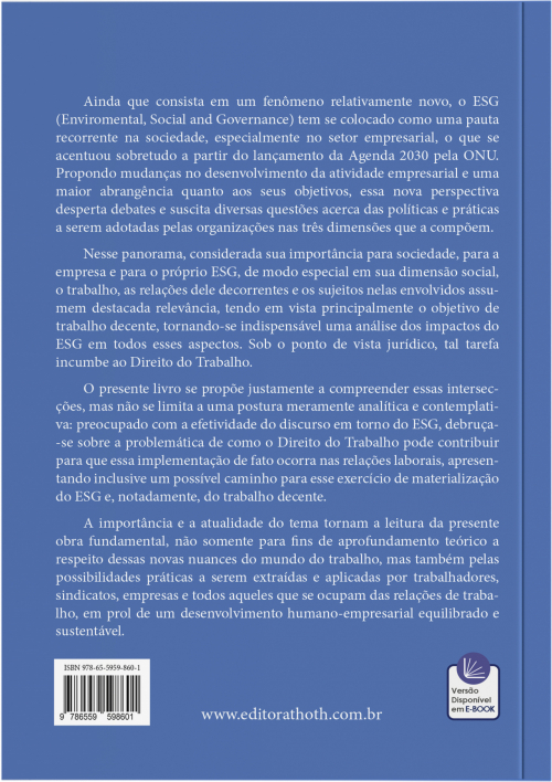 Esg, Direito do Trabalho e Diálogo Social: Encontros para a Concretização  do Trabalho Decente