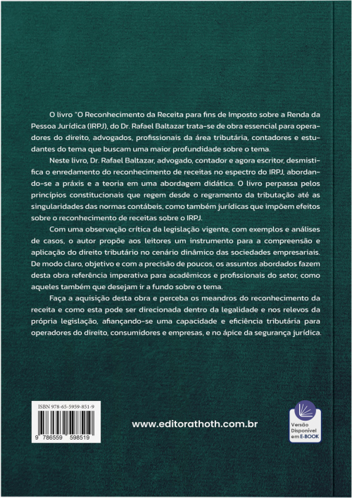 O Reconhecimento da Receita para Fins de Imposto sobre a Renda da Pessoa Jurídica (IRPJ)