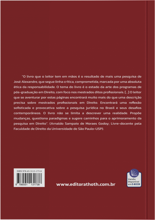 As Pesquisas nos Mestrados Profissionais em Direito: Ideias, Produtos, Métodos e Limites