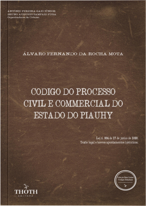 Codigo do Processo Civil e Commercial do Estado do Piauhy - Versão Comum