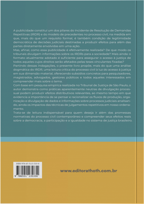 A Publicidade nos Incidentes de Resolução de Demandas Repetitivas: Acesso à Justiça e Divulgação de Informações no Modelo Brasileiro de Precedentes