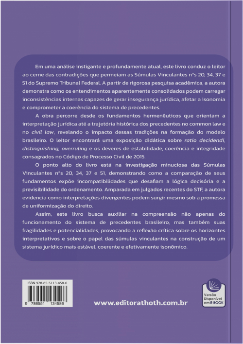 Integridade e Coerência dos Precedentes: Uma Análise da Incompatibilidade entre as Súmulas Vinculantes n. 20, 34, 37 e 51