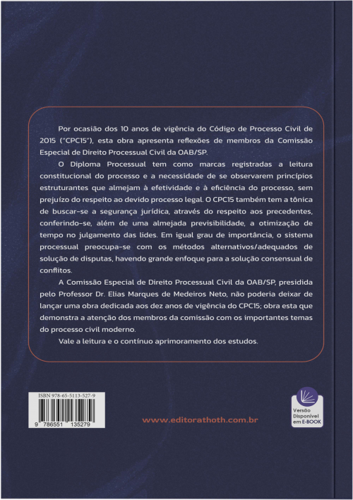 Processo Civil em Foco: 10 Anos de Vigência do CPC15 - Reflexões da Comissão Especial de Direito Processual Civil da OAB/SP