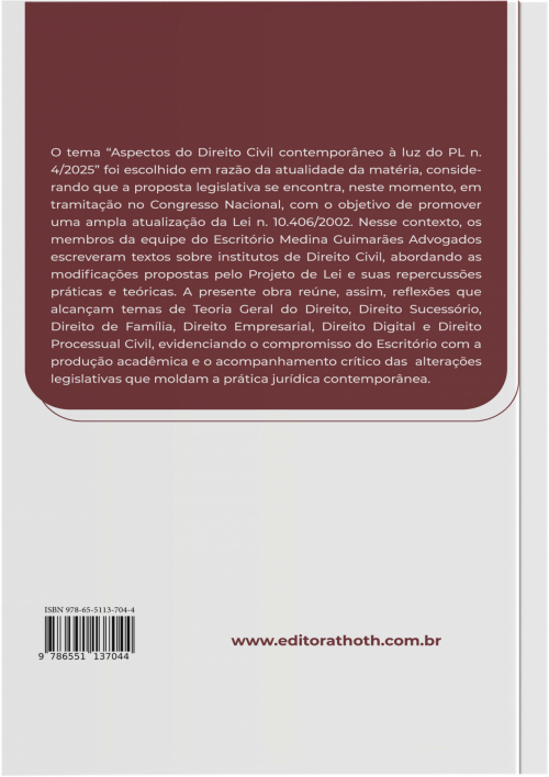 Prática Jurídica Cível: Aspectos do Direito Civil Contemporâneo à Luz do PL n. 4/2025