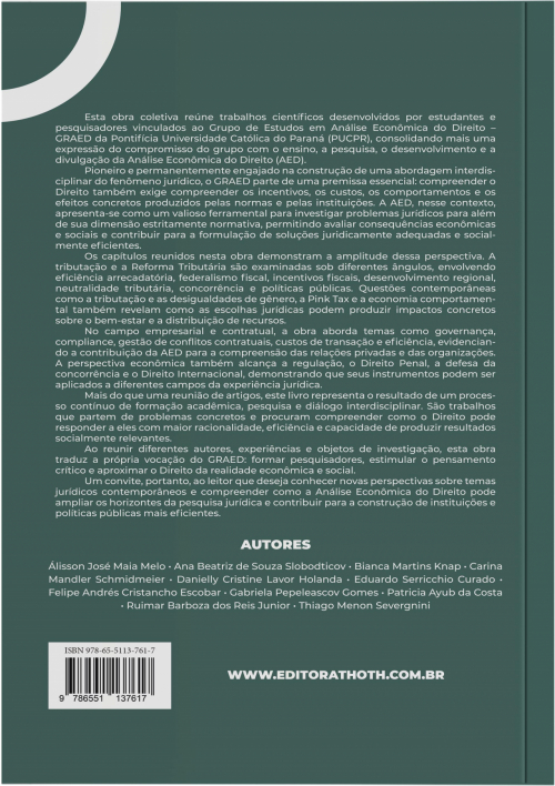 V livro de Resultados de Pesquisa do GRAED PUCPR: Análise Econômica do Direito