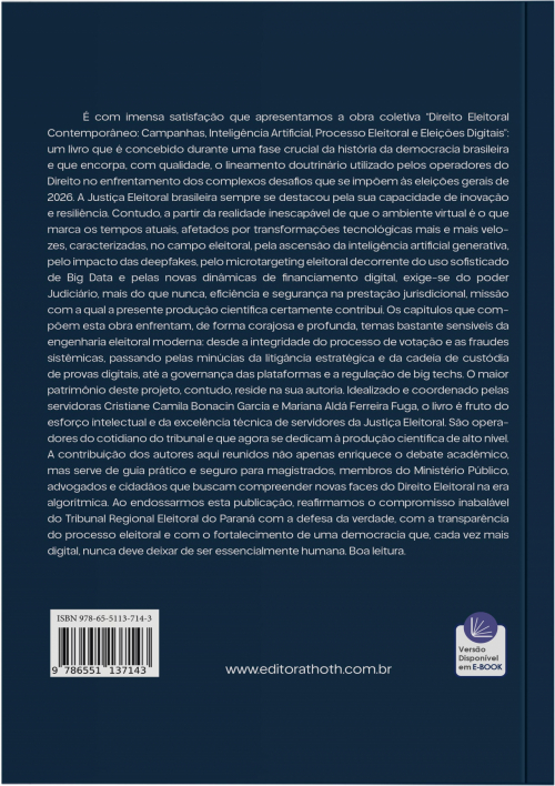 Direito Eleitoral Contemporâneo: Campanhas, Inteligência Artificial, Processo Eleitoral e Eleições Digitais