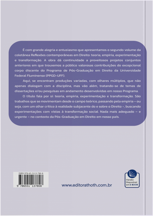 Reflexões Contemporâneas em Direito: Teoria, Empiria, Experimentação e Transformação - Volume II