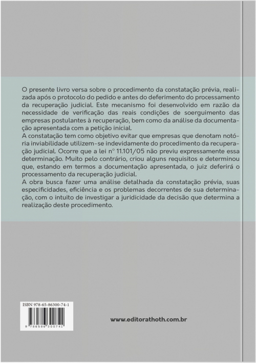 A Constatação Prévia nos Processos de Recuperação Judicial de Empresas