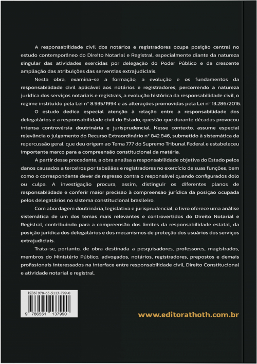 A Responsabilidade Civil de Notários e Registradores