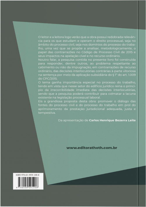 A Função Recursal das Contrarrazões à Apelação e ao Recurso Ordinário: Do CPC/2015 ao Processo do Trabalho