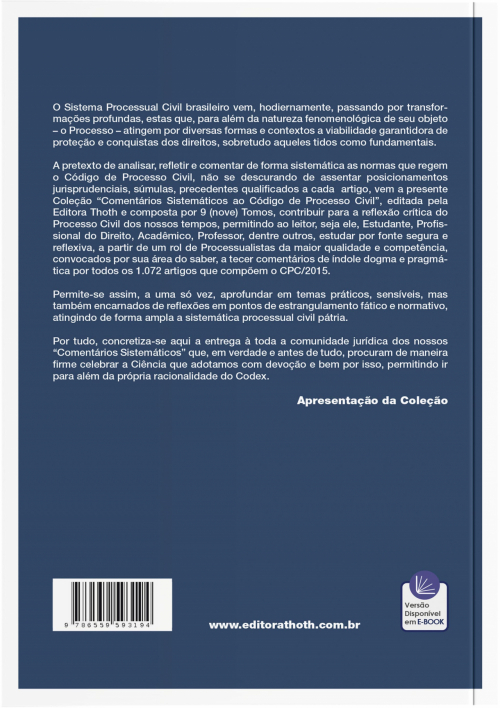 Tomo II - Dos Atos Processuais. Da Tutela Provisória. Arts. 188 a 311