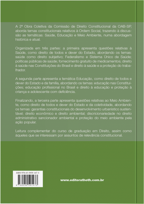 Constituição e Ordem Social: Saúde, Educação e Meio Ambiente