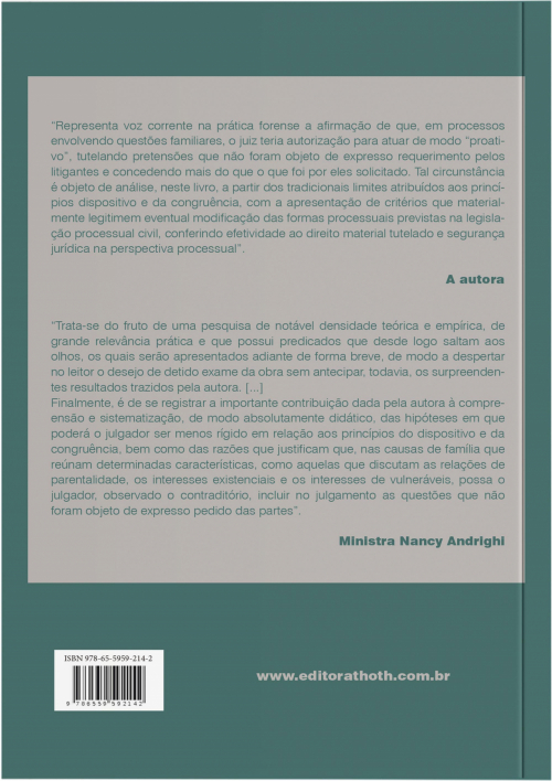 O Direito de Família no Processo: Um estudo sobre a aplicação do princípio dispositivo em sentido material e do princípio da congruência em ações de família