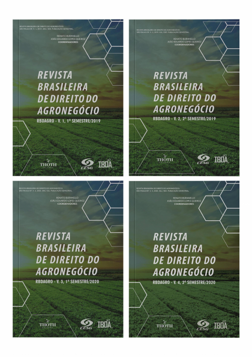 REVISTA BRASILEIRA DE DIREITO DO AGRONEGÓCIO RBDAGRO  V 1 V 2 V 3 E V 4