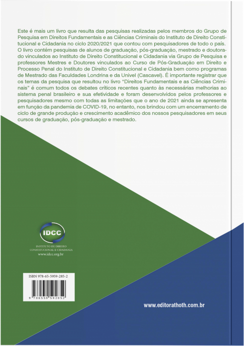 Direitos Fundamentais e as Ciências Criminais - Vol. II