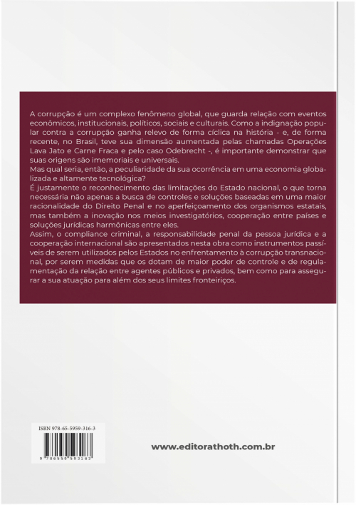 Corrupção: Compliance Criminal, Responsabilidade Penal da Pessoa Jurídica e Cooperação Internacional