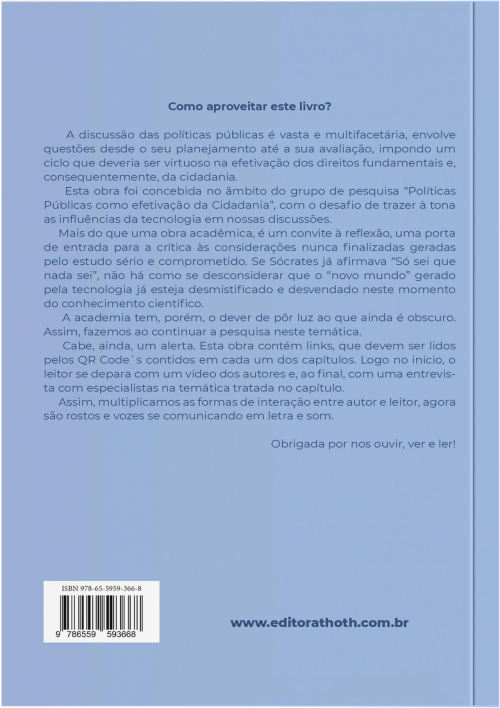 Tecnologia, Políticas Públicas e Cidadania - Vol. I