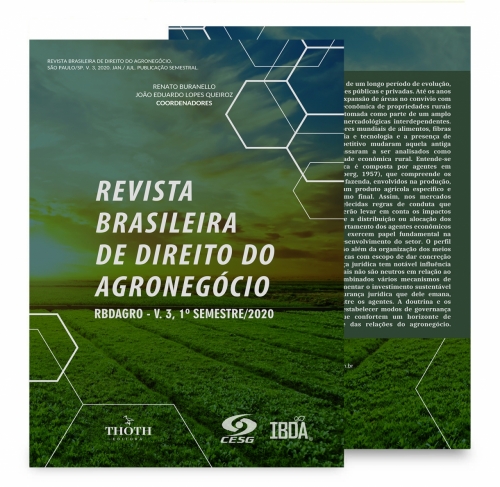 Revista Brasileira de Direito do Agronegócio – RBDAgro - V.3, 1º semestre/2020