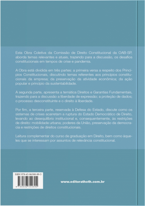 Constituição em Tempos de Crise: Princípios, Direitos Fundamentais e Defesa do Estado