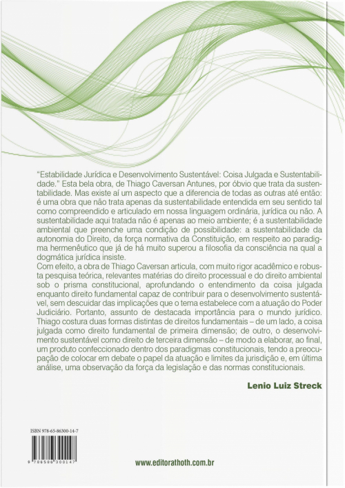 Estabilidade jurídica e desenvolvimento sustentável: coisa julgada e sustentabilidade