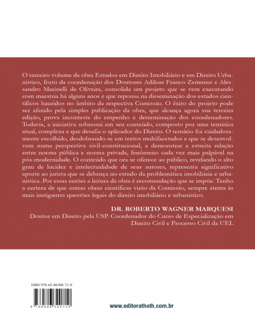 Estudos em Direito Imobiliário e Direito Urbanístico Vol. III